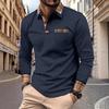 New  Men's Casual Spring and Fall Fashion Plaid Lapel Long Sleeve Pocket Comfortable Party Outdoor Top Polo Shirt