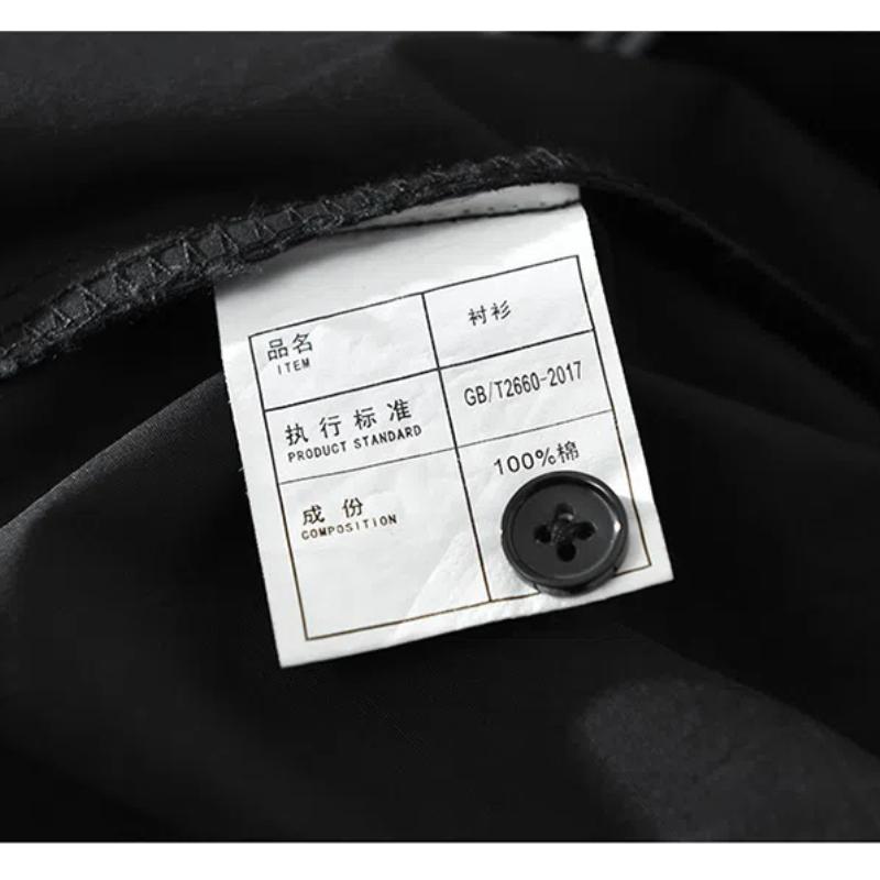 Spring Summer100 Cotton Long Sleeve White Shirt Men Square Patchwork Striped Shirt Korean Fashion Mens Shirt Daily Casual Tops