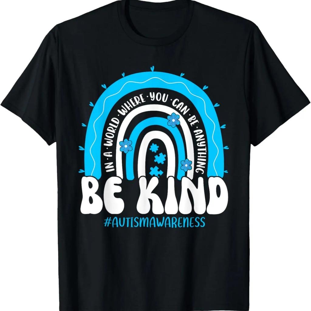 Sei nett Autismus Awareness Groovy Regenbogen Wähle Freundlichkeit T-Shirt