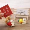 Creative Cute Cat Hugging Strawberry, White Bear Hugging Lemon Resin Message Holder, Desktop Decoration Photo Holder Note Holder