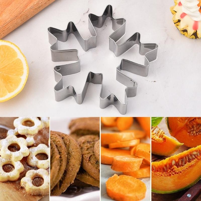 Stainless Steel Christmas Snowflake Cookie Molds Baking Tool For Holiday Dessert And Pastries Kitchen Bakeware