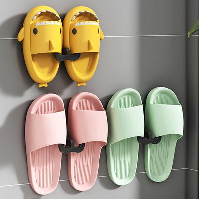 Suporte de Chinelos em Forma de U Montado na Parede Sem Furos Rack de Armazenamento com Drenagem para Vaso Sanitário Armazenamento de Parede para Banheiro Suporte para Sandálias