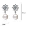 Latest Crystal Pearl Silver Plated Earrings for Women
