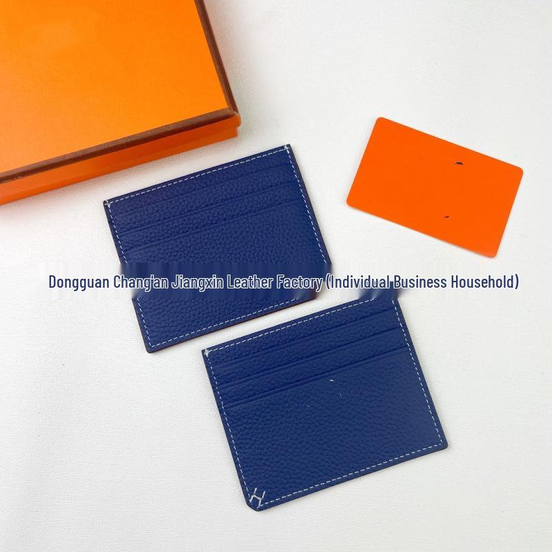 2025 Lychee Grain Leather Card Holder – Large Capacity with Multi-Card Slots and Coin Pocket.