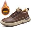 New Leather Board Shoes Men's High-top Velvet Thermal Cotton Shoes Trendy Versatile Men's Wide-headed Casual Shoes