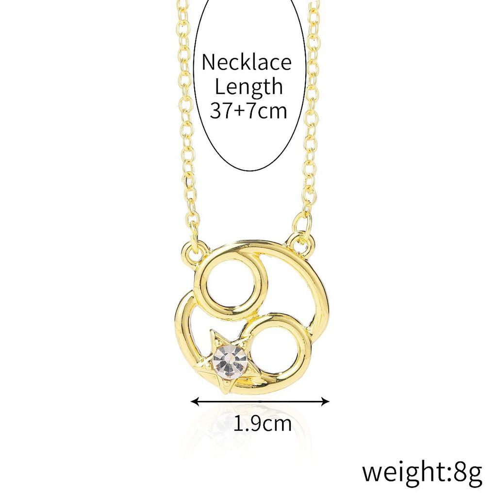 Source Twelve Constellation Necklace 12 Constellation Alloy Diamond-encrusted Rhinestone Collarbone Chain, Spot