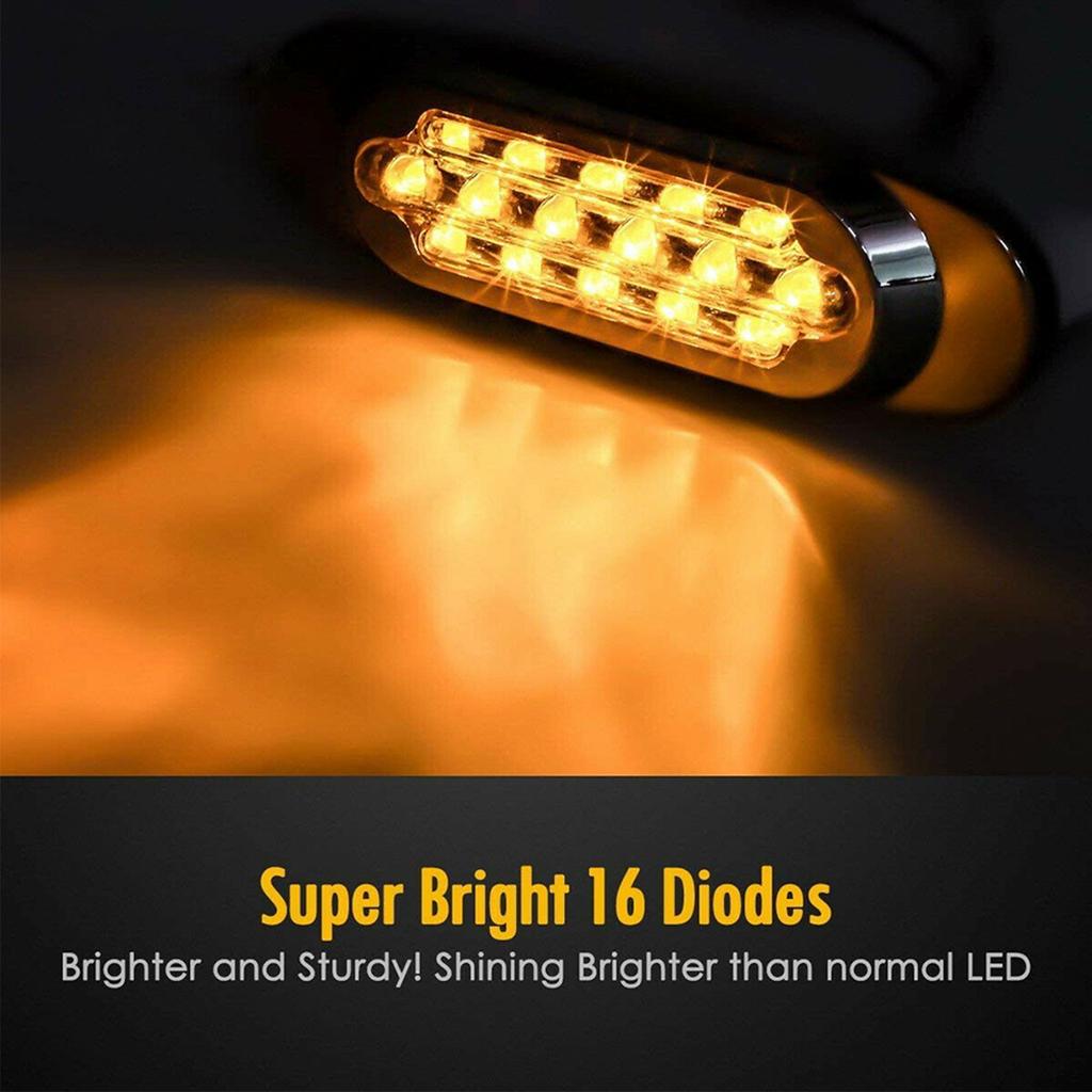 Pair 16LEDs Taillight Electroplated Trim Side Marker Auto External Lamps for 12VCelsius24V Car Truck Pickup