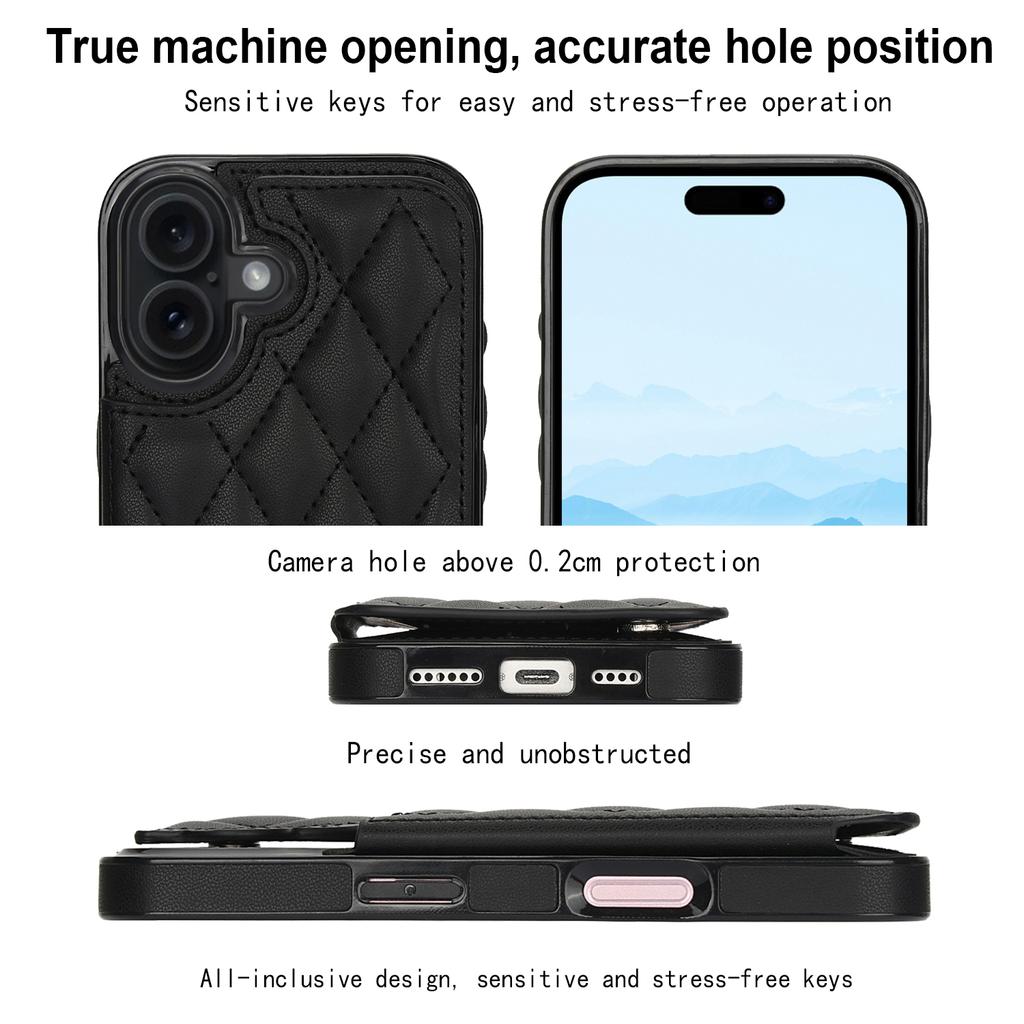 Geldbörse Doppelte Knöpfe Kleiner Duftiger Stil Kartensteckplatz Magnetischer Klapp-Lederhülle Für Für Iphone Air 17 Pro Max 16e 1 Plus 14 13 12 11