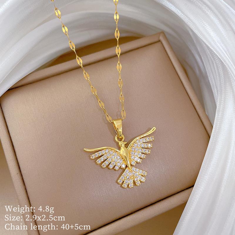 

Феникс Расправляет Крылья Легкая Роскошь Банкет Свадьба Ожерелье Женская Универсальная Цепочка на Ключицу Цепочка из Титановой Стали