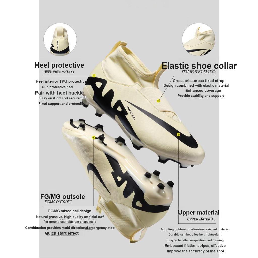 Nike Zoom Mercurial Superfly 9 Academy MG GS Mad Ready Pack Kinder Sneakers Crème Citroen Zwart DJ5623-700