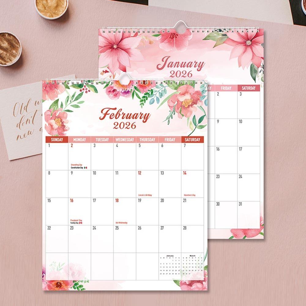18-Month Monthly Calendar Spiral Binding Hanging Calendar New Wall Calendar Home Use