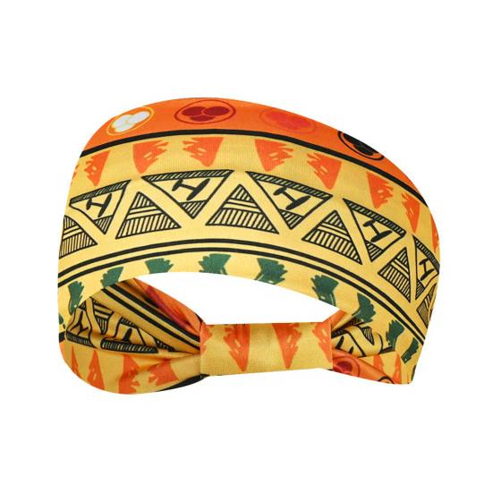 Women Wide Boho Print Headband Yoga Workout Knotted Stretch Sports Hairband Vintage Ethnic African Head Wrap