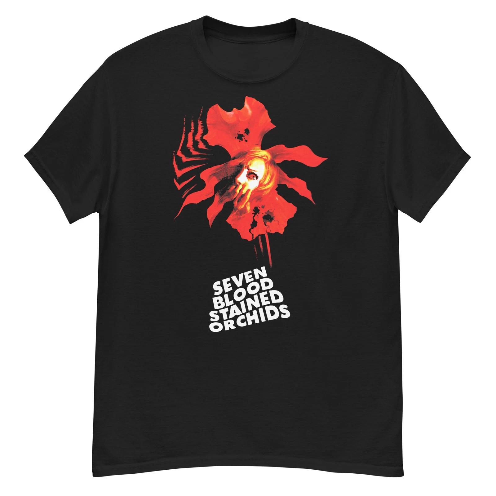Seven Blood-Stained Orchids cult giallo film fan art t-shirt S