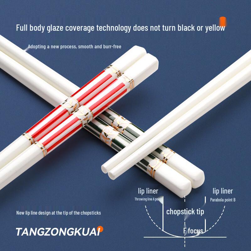 Tang Zong Kuai Ceramic Chopstick 5-Pair Set