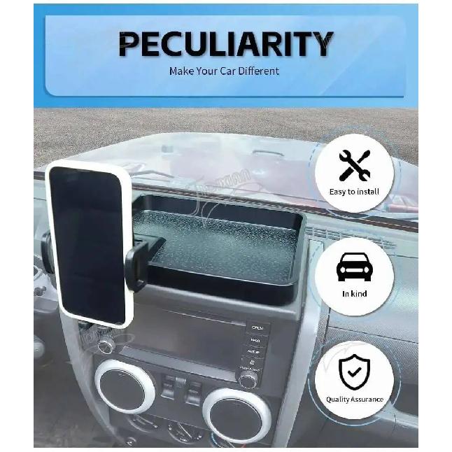 JIDIXIAN fit for Jeep Wrangler JK 2007 2008 2009 2010 Car Interior Center Console Phone Holder Storage Box Accessories