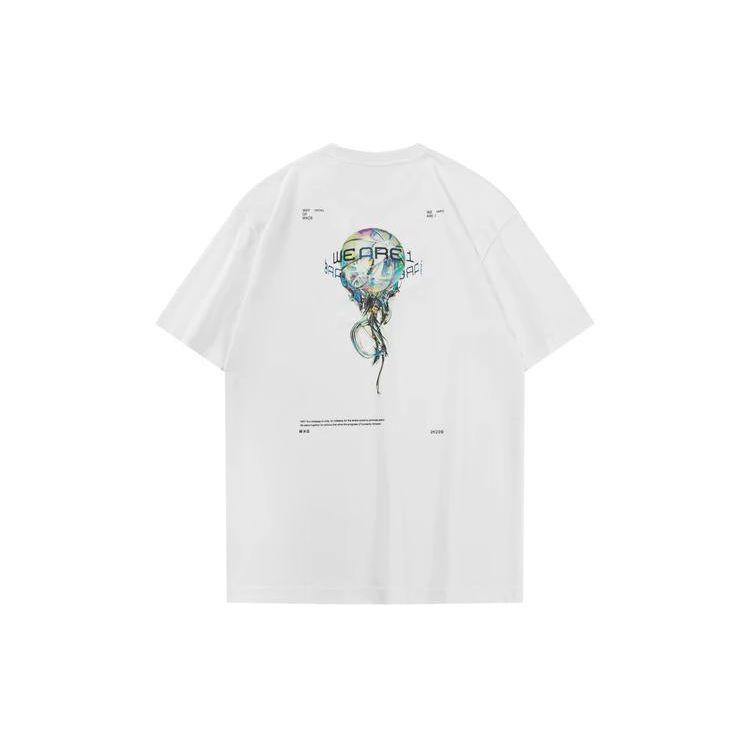 Li Ning Wade Series Logo Print Crew Neck T-Shirt Unisex Tops White AHSS641-2K