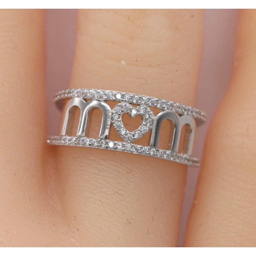 Wish Hot Selling Exquisite MOM Love Heart Zircon Ring