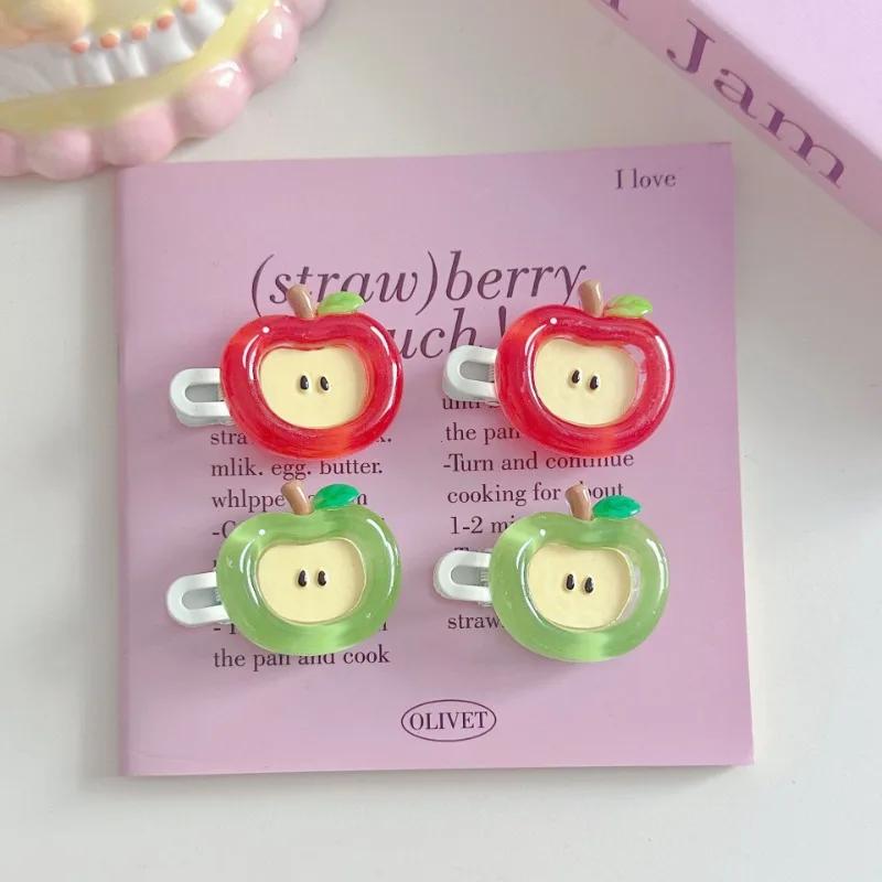 Delicious Big Apple Hair Clip Cute Sweet Girl Heart Cartoon Bangs Chuck Headdress Card Duckbill Clip Accessories