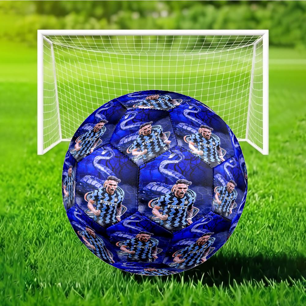 Inter Milan Star In Action Soccer Ball Size 5 Soccer Ball, Machine-stitched, Soft and Comfortable, Suitable for Training and Matches Fan Gift