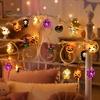 Halloween String Lights Lights, 10/20 LED Spooky Pumpkin Ghost Fairy Light, Battery Operated for Indoor Outdoor Home Yard Patio Decor Party Supplies