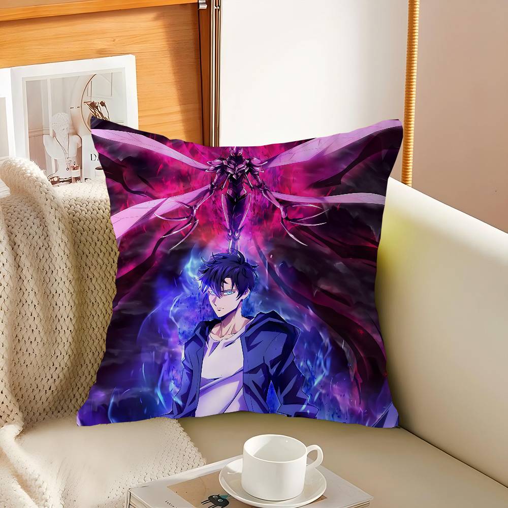 Anime S-Solo Leveling Kissenbezug Dekokissen Stuhlkissen Sitzkissen Nickerchenkissen Stuhlkissen Sitzkissen Weiches Kissen Sofakissen
