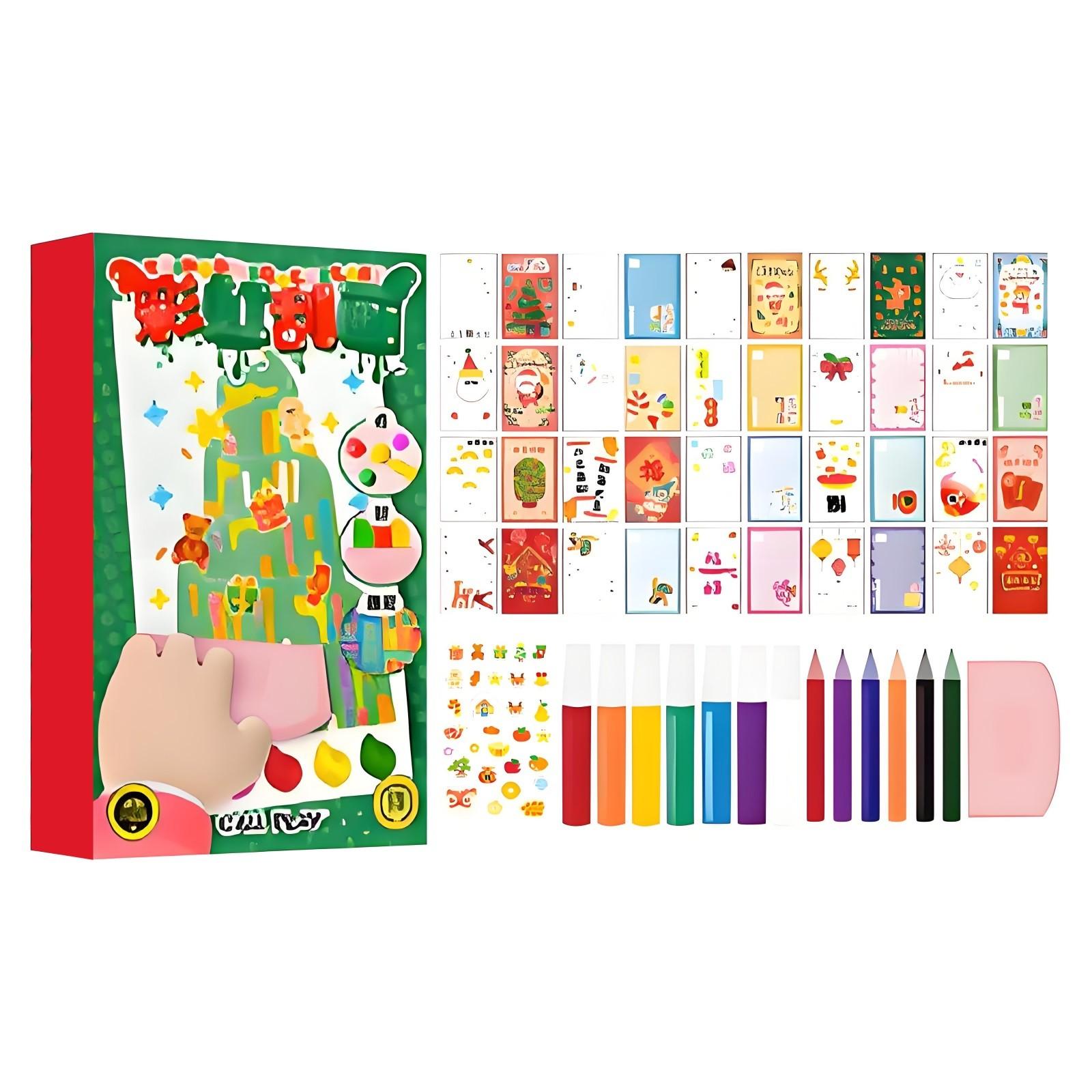 

DIY Dot-color Scratch Children Fun Bookmark Hand Painted Scratch Paper Card Postcard Toy10ml One Size