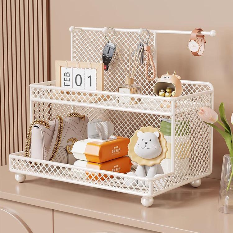 

Front Door Shoe Cabinet with Key and Jewelry Storage Rack, Creative Desktop Decor White - Medium