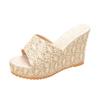 Women's Plus Size Summer Platform Wedge Peep-Toe High Heel Slippers