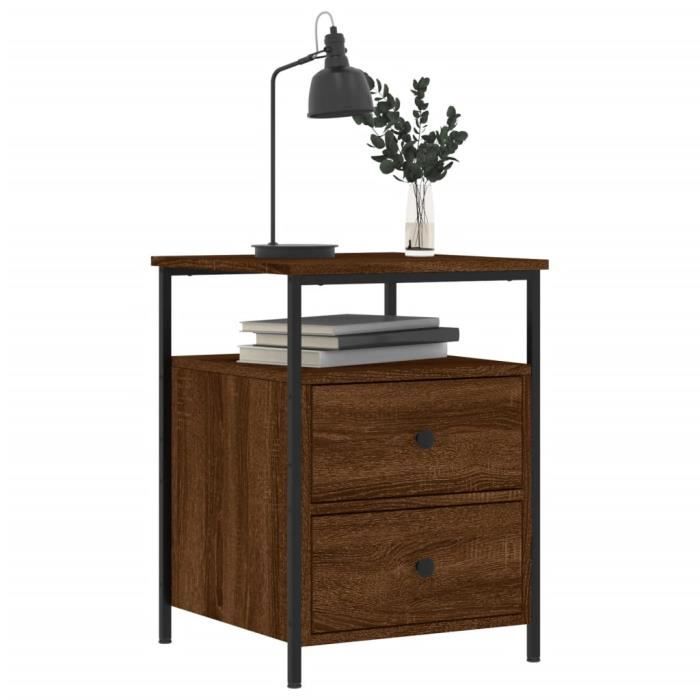 VidaXL Bedside Table Brown Oak 44x45x60 Cm Engineered Wood 826011