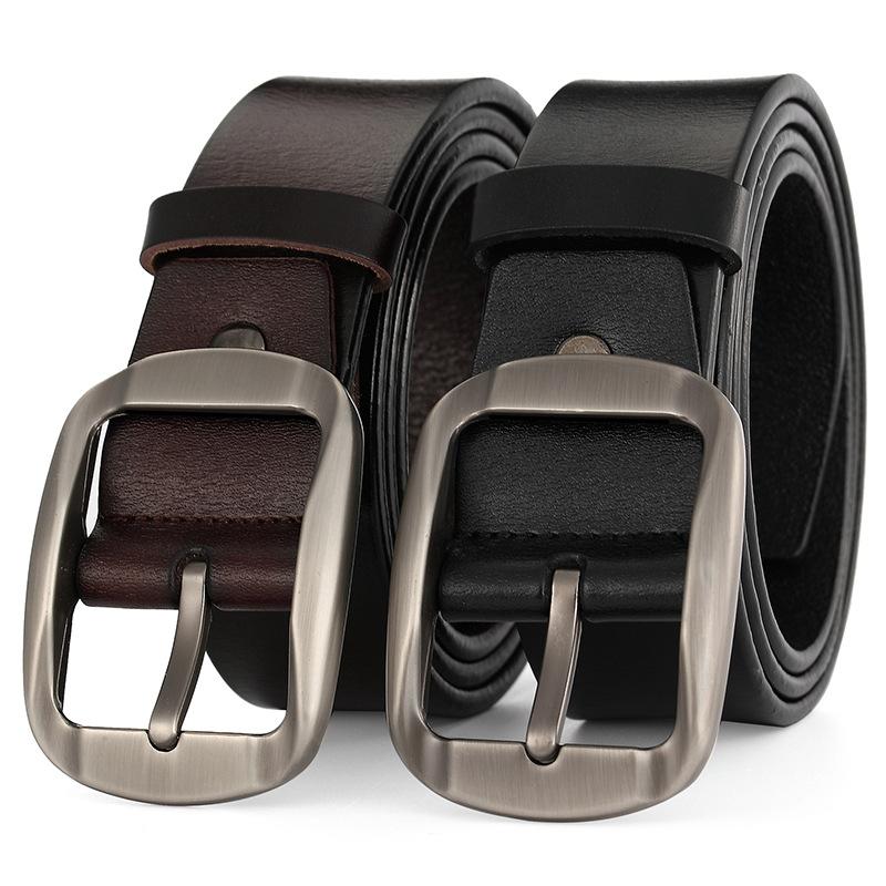 Men'S Leather Pin Buckle Belt Belt Casual Vintage Cowhide Belt