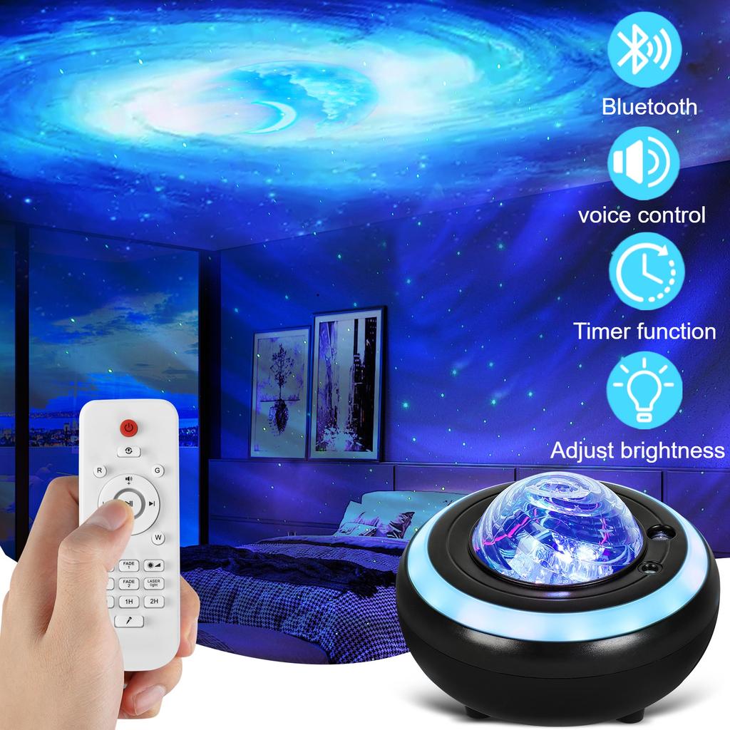 Starry Projector with Bluetooth Speaker Galaxy Night Light for Bedroom 360° Starry Sky & Nebula Projection Remote Control Gift
