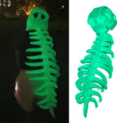 Dinosaur Skeleton Costume 3D Glow-in-the-Dark Dinosaur Skeleton Plush Cute Skeleton with Roaring Sound for Costume Party Outfit Cosplay Props