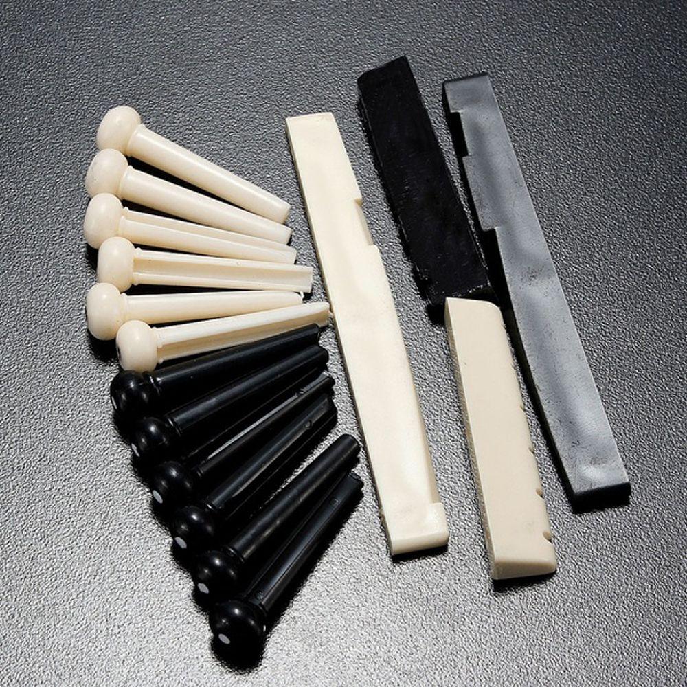 White/Black Portable Classica Guitar Accessories Guitar Saddle Nut Bridge Pins