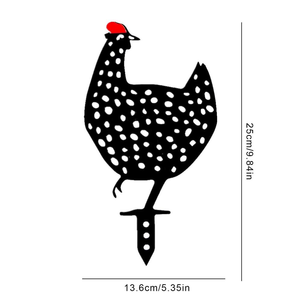 Pohádková zahrada Socha stojícího kuřete kohouta Venkovní kůly Ozdoby na nádvoří Dekor Akryl Dvůr pro slepice Venkovní výzdoba na trávník
