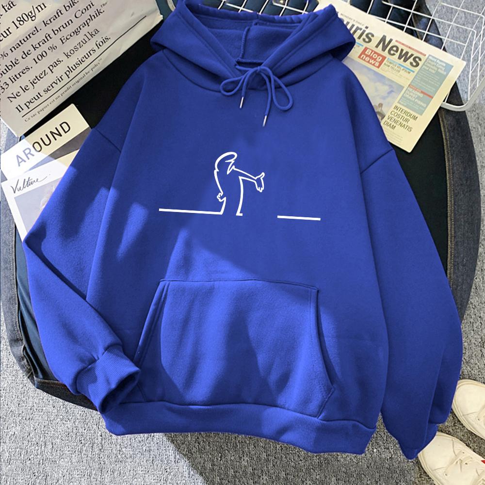 Lustige Damen-Hoodies La Linea The Line Osvaldo Cavandoli TV Basic Sweatshirts Grafische Kleidung Kapuzenpullover für Winter Herbst