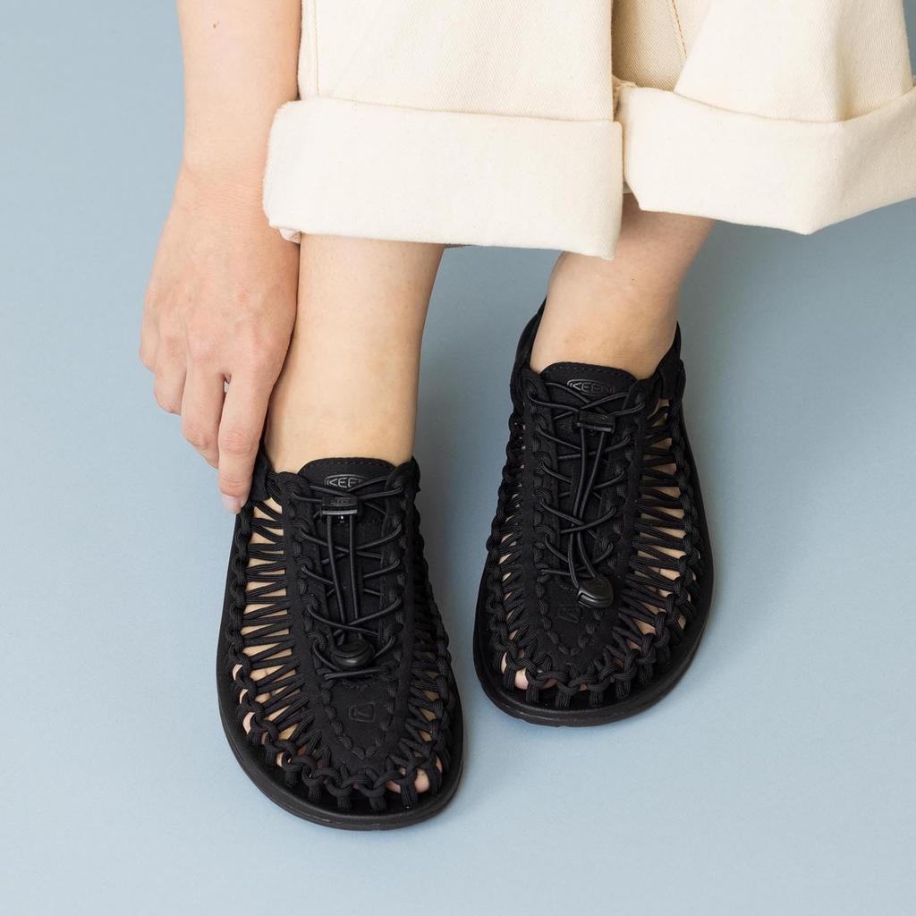 KEEN UNEEK Sandals for cm Women, Black/Black, 25.0