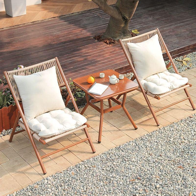 A1R Meiqi Outdoor Patio Rattan Balcony Furniture: Folding Table, Lounge, Sofa Chairs for Garden, Porch, or Courtyard.