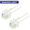 10PCS NEW F8 8mm 0.5W 3.0-3.2V Straw Hat LED White Super Bright LED Lamp Wide Angle Transparent LED Lamp Strawhat LED