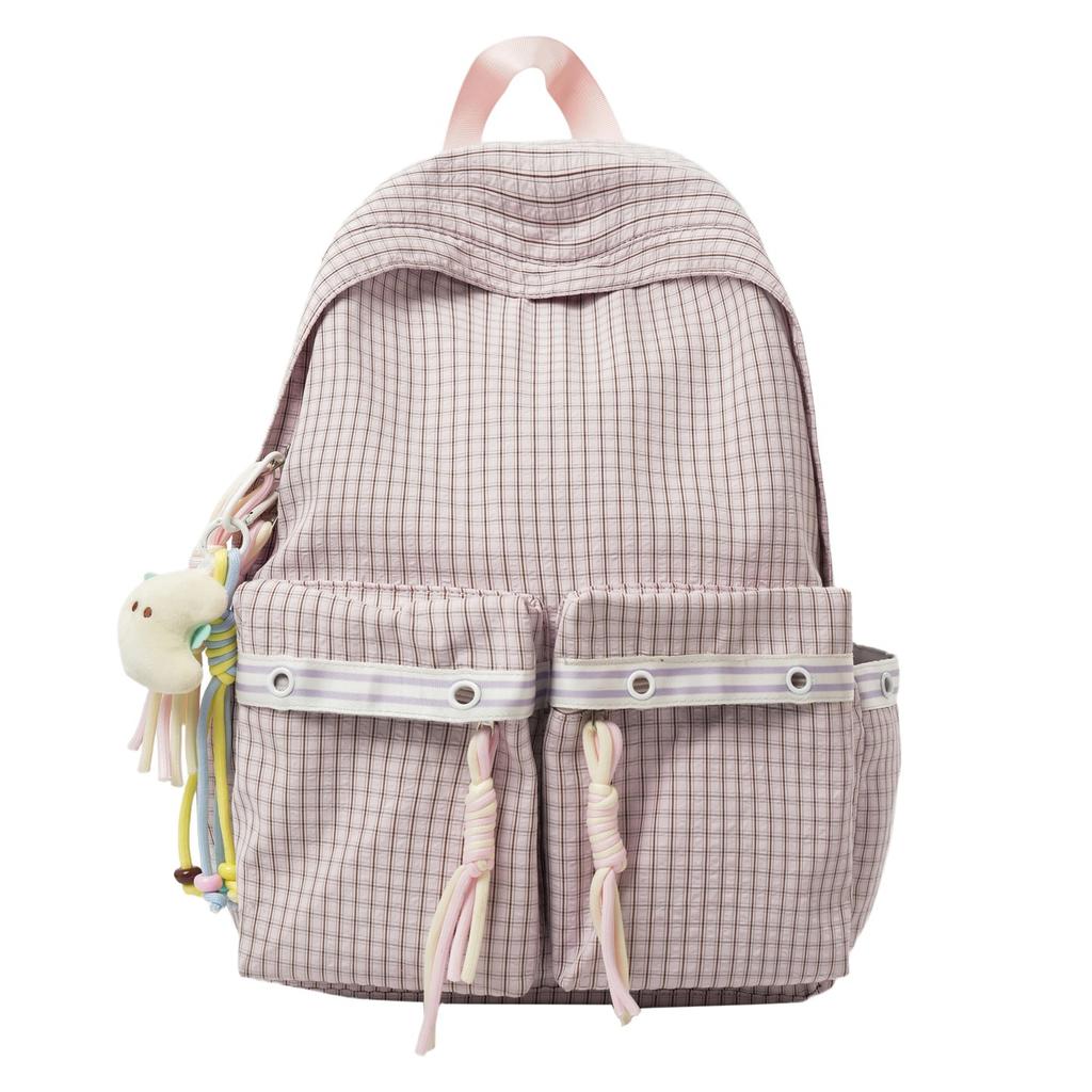 Schoolbag high value Mori small fresh plaid girl heart travel backpack Korean version ins style student party class backpack