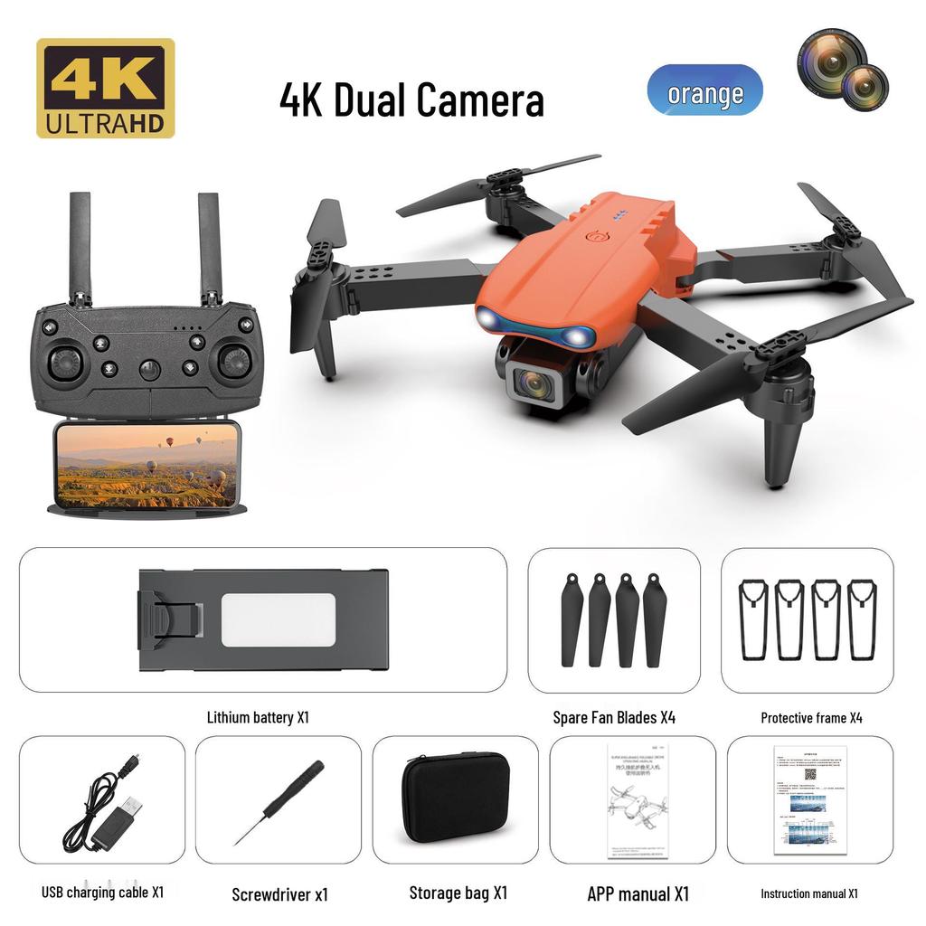 E99 Folding Drone with 4K Dual Cameras: Four-Axis Aerial Photography, Fixed Height, Remote Control Airplane Toy K3.