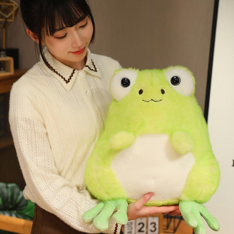 New Two-tone Cashmere Little Frog Plush Toy Smiling Frog Doll Children's Companion Doll 20cm 0.15kg