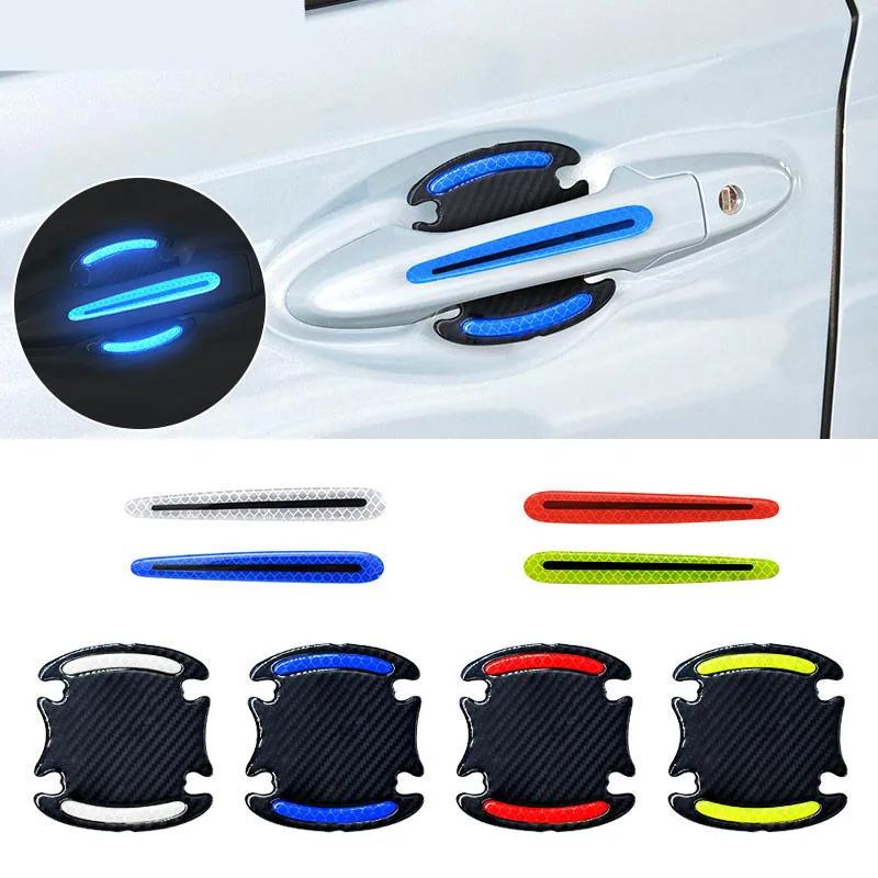 Car Door Handle Bowl Scratch Protective Stickers Carbon Fiber Protector Cars Sticker Car Handle Anti-collision Protection Strip