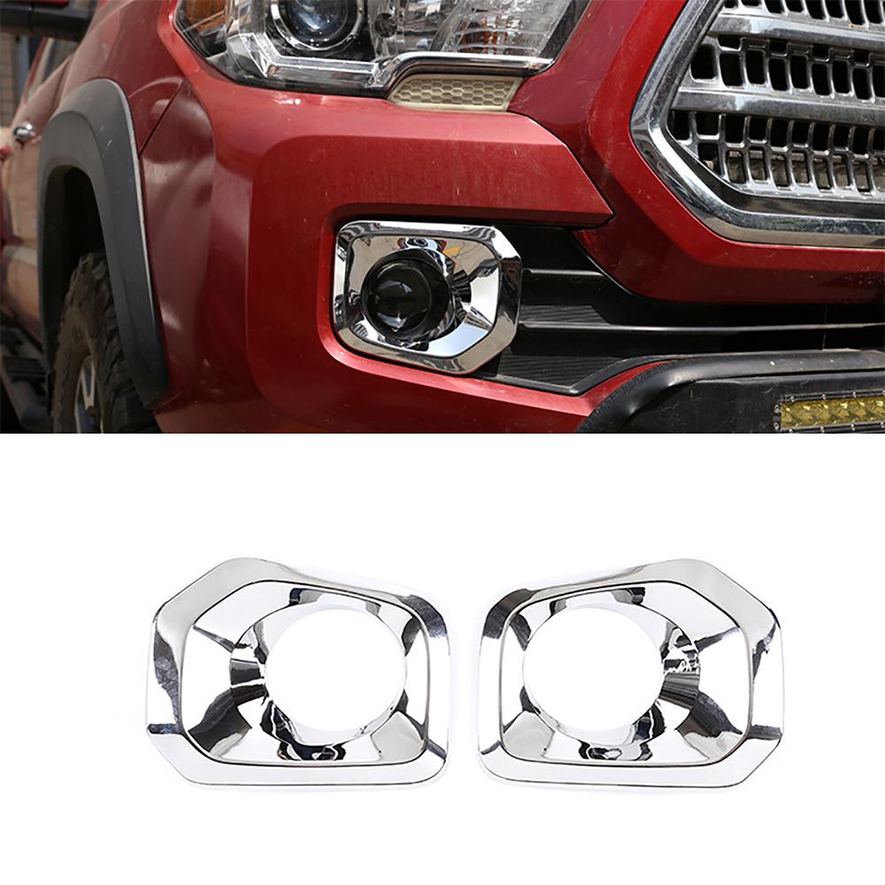 2x Front Bumper Grille Chrome Fog Light Covers Trims For Toyota Tacoma 2016-2023
