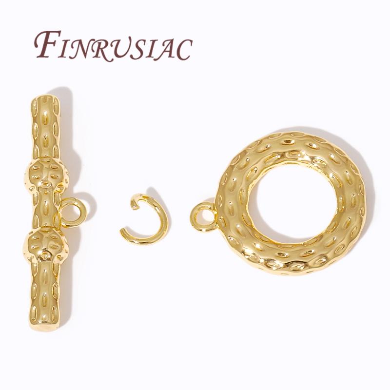 2/4Pcs 18K Gold Plated Round OT Clasps/Toggle Clasp For Jewelry,Bracelets/Necklace Clasps Findings,DIY Jewelry Making Supplies