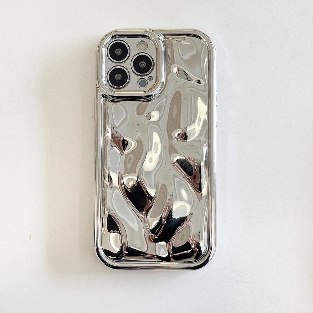 Qianliyao 3D Electroplated Meteorite Pattern Phone Case For iPhone 15 14 13 12 16 Pro Max 14promax Soft Shockproof Back Cover