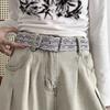 White Floral Lace Waist Belt Adjustable Sweet All-match Waistband For Women Casual Waist Strap Casual Waist Strap Accessories