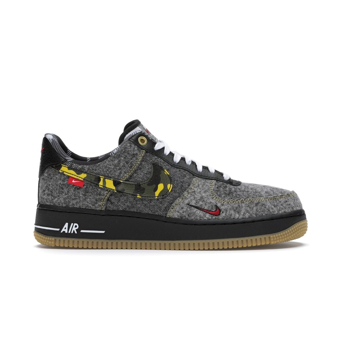 

Мужские кроссовки Nike Air Force 1 Low Camo Denim Remix черные многоцветные белые DB1964-001