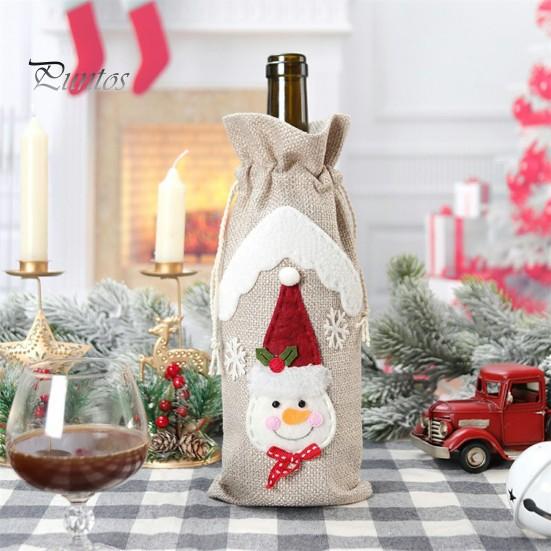 Red Wine Bag Decorative Reindeer Snowflake Christmas Style Fine Workmanship Table Decorations Ornamental Christmas Champagne Holder Cover