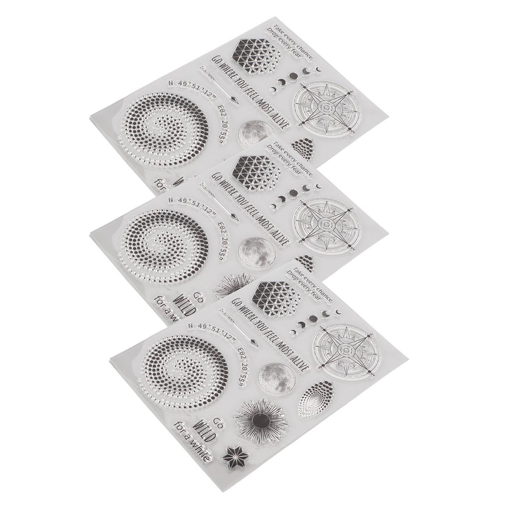 3pcs Clear Stamp Reusable  Scrapbook Handbook Album Decorative Transparent Stamp Paper Crafts Han