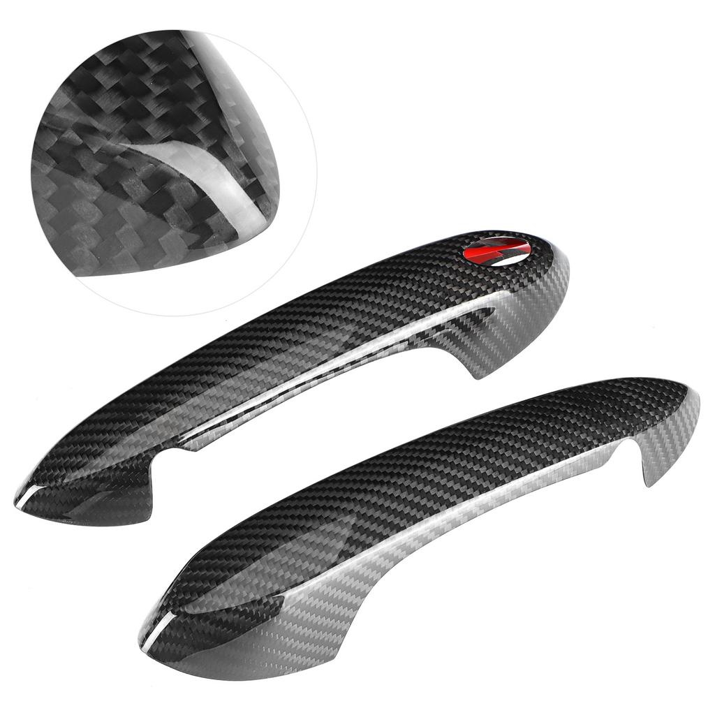 1Pair Car Modification Carbon Fiber Door Handle Cover Trim for Supra A90 2018‑2021